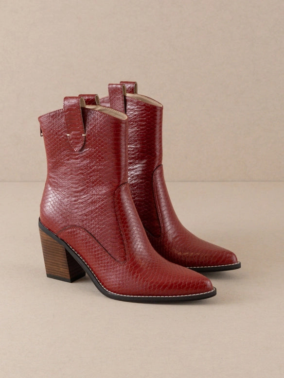 The Tara Red Two Paneled Western Boot