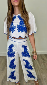 Klara Off White Blue Pants