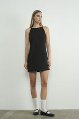 Tina Black Halter Mini Dress