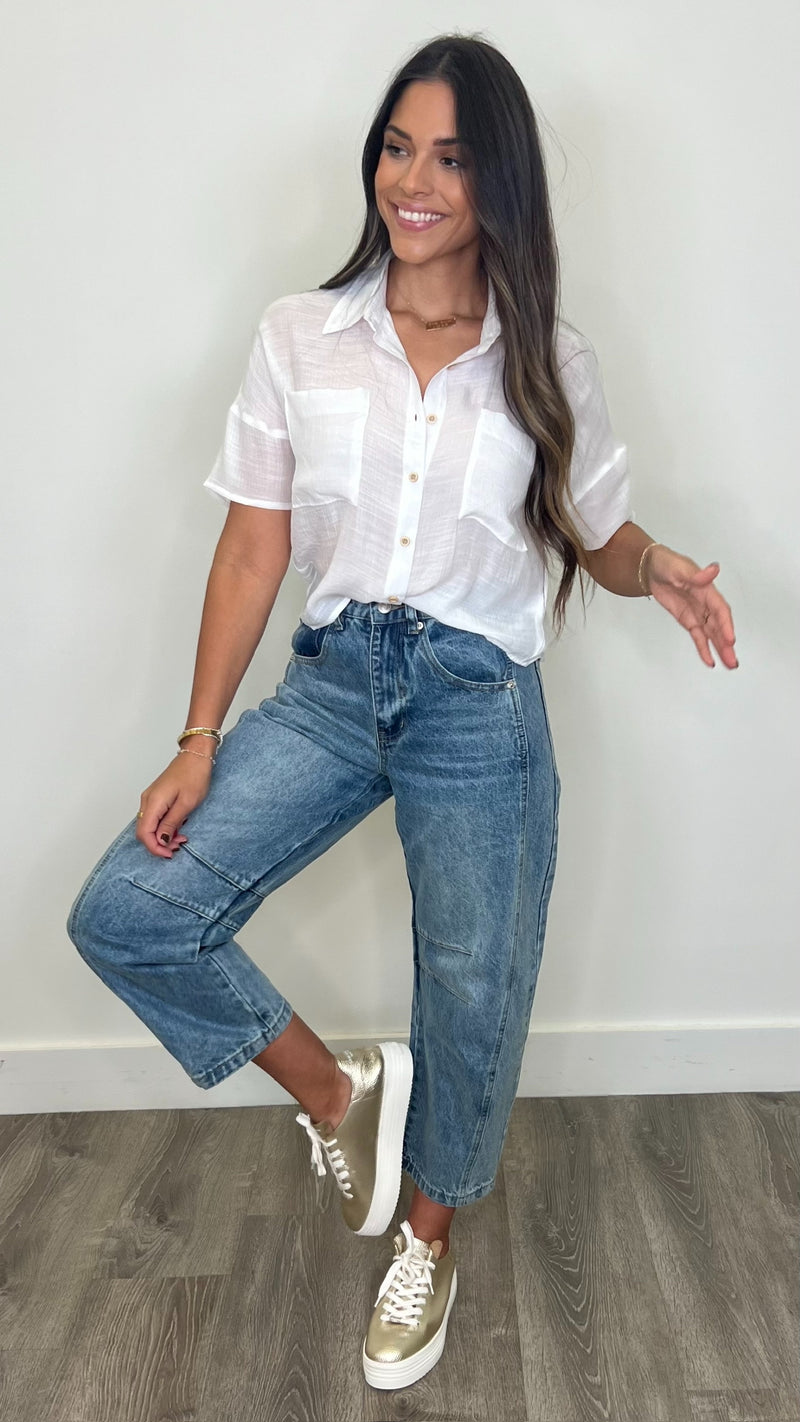 Iliana Denim Barrel Jeans