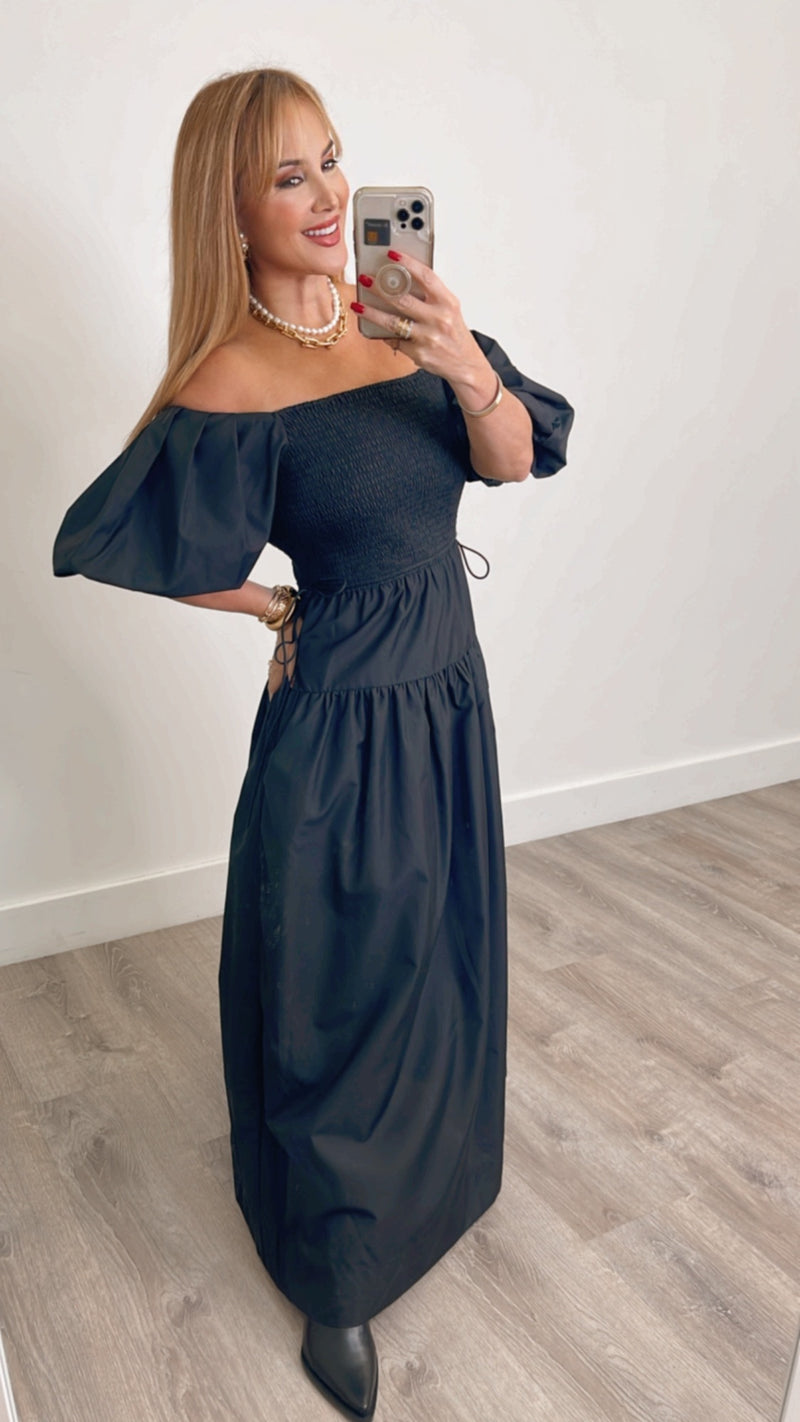 Cerridwen Black Maxi Dress