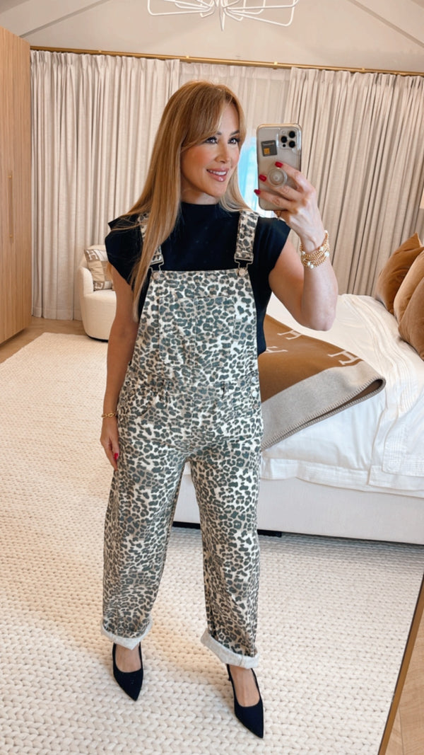 Priscilla Animal Print Overalls