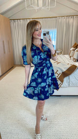 Lusie Navy Print Dress