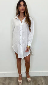 Martina Linen Button Up Dress