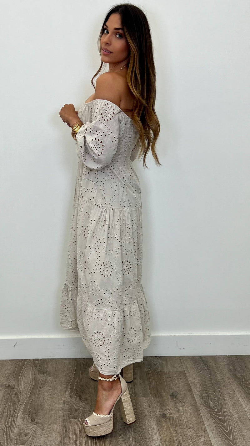 Isabella Eyelet Maxi Dress