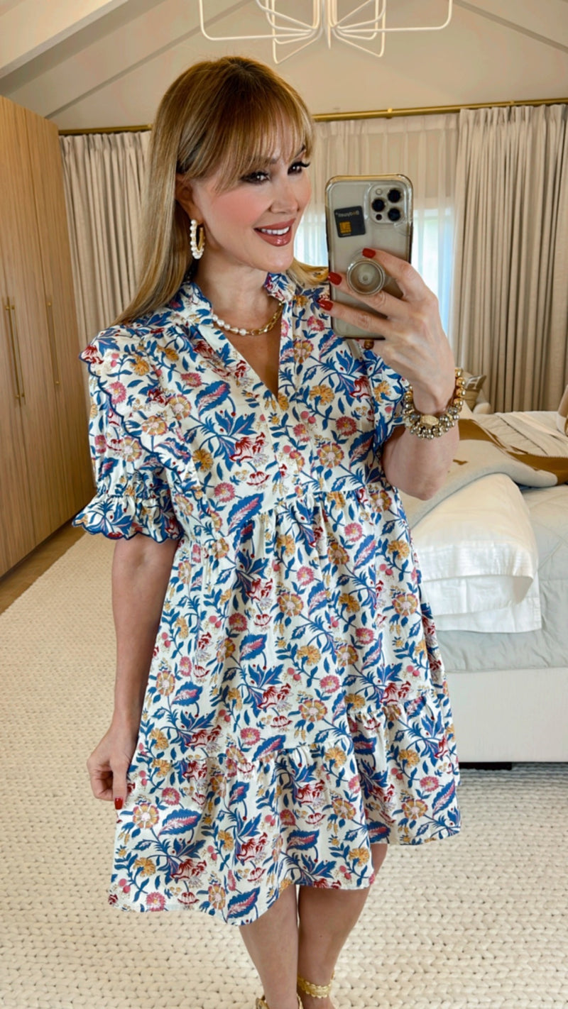 Reilly Off White Floral Print Dress