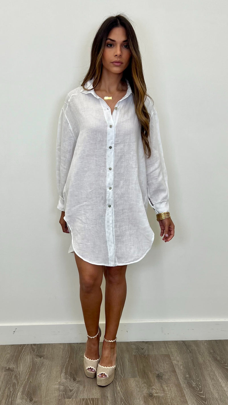 Martina Linen Button Up Dress