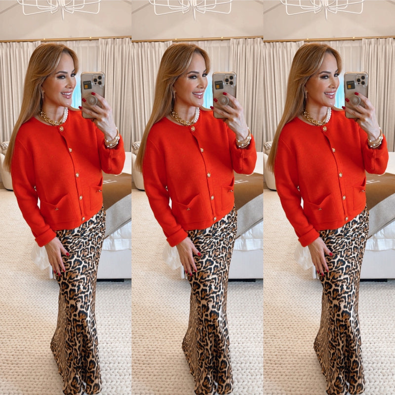 Ciara Red Cardigan