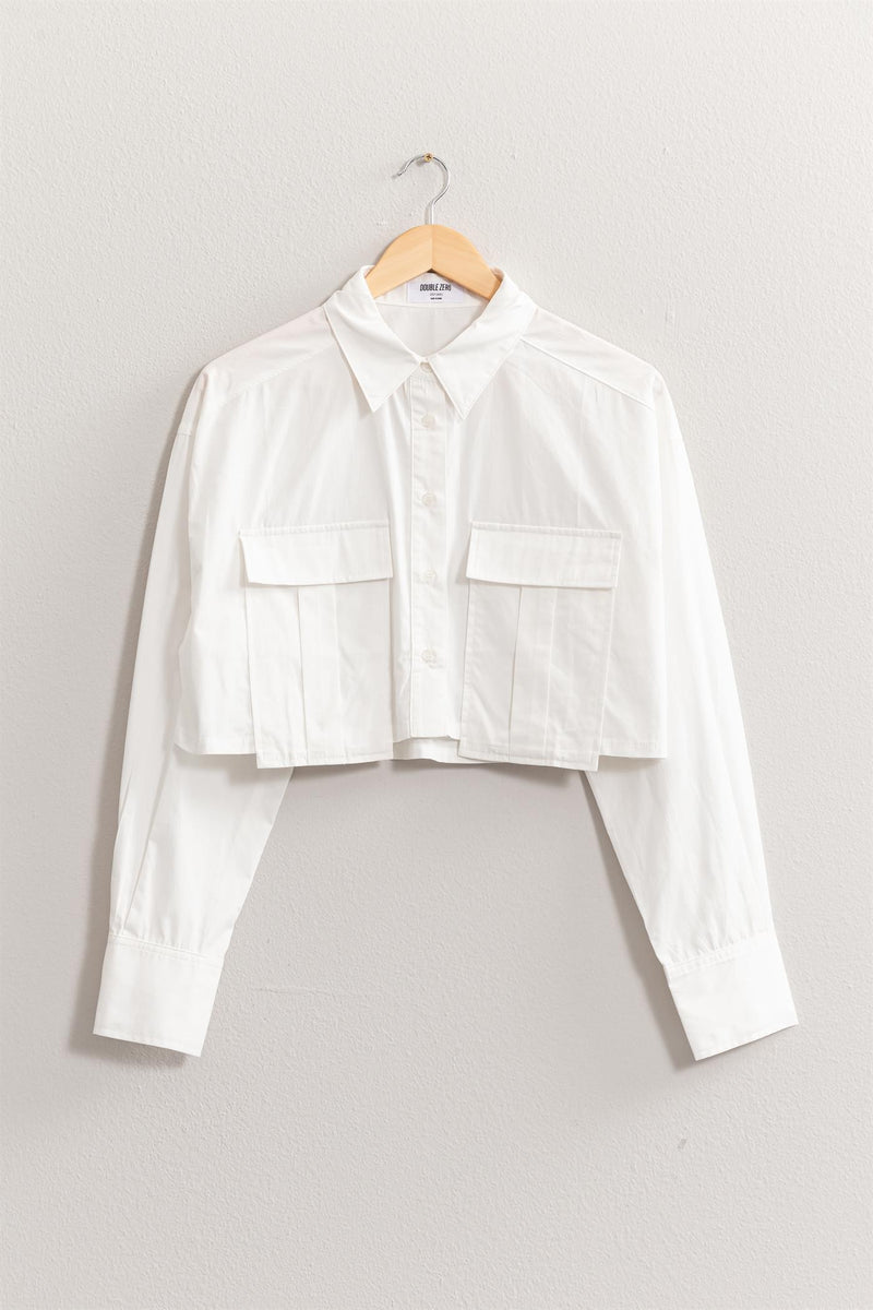 Neveah White Button Up Top