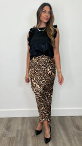 Gracie Brown Animal Print Maxi Skirt