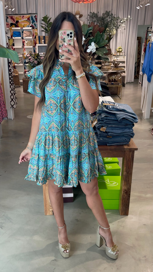 Island Time Bohemian Blue Dress