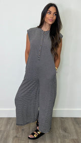 Kasey Black Striped Jumpsuit