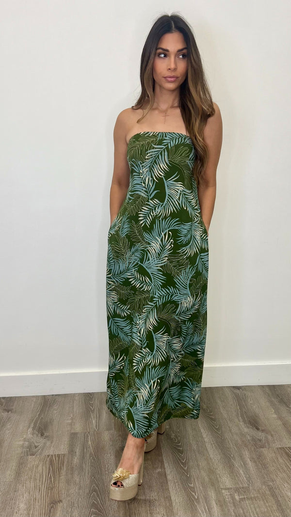 Calliste Green Maxi Dress