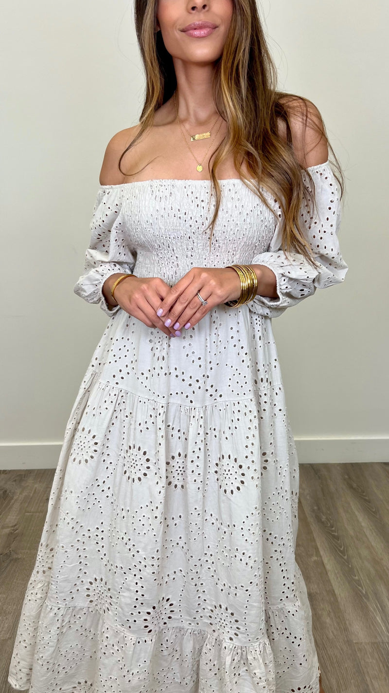 Isabella Eyelet Maxi Dress