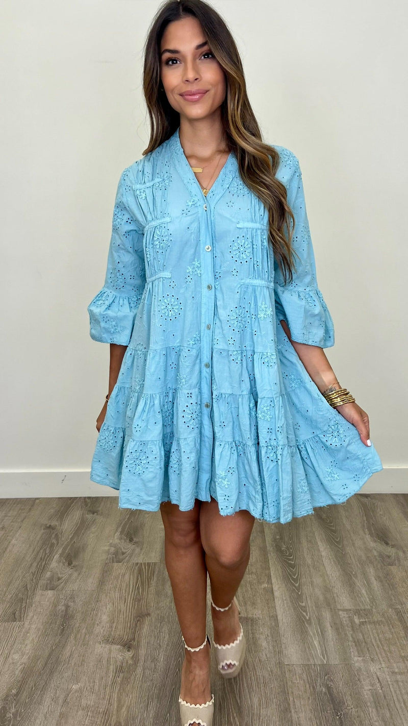 Elena Eyelet Dress - PRINZZESA BOUTIQUE