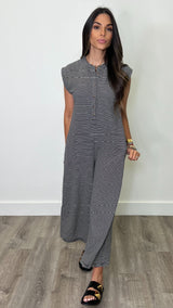 Kasey Black Striped Jumpsuit