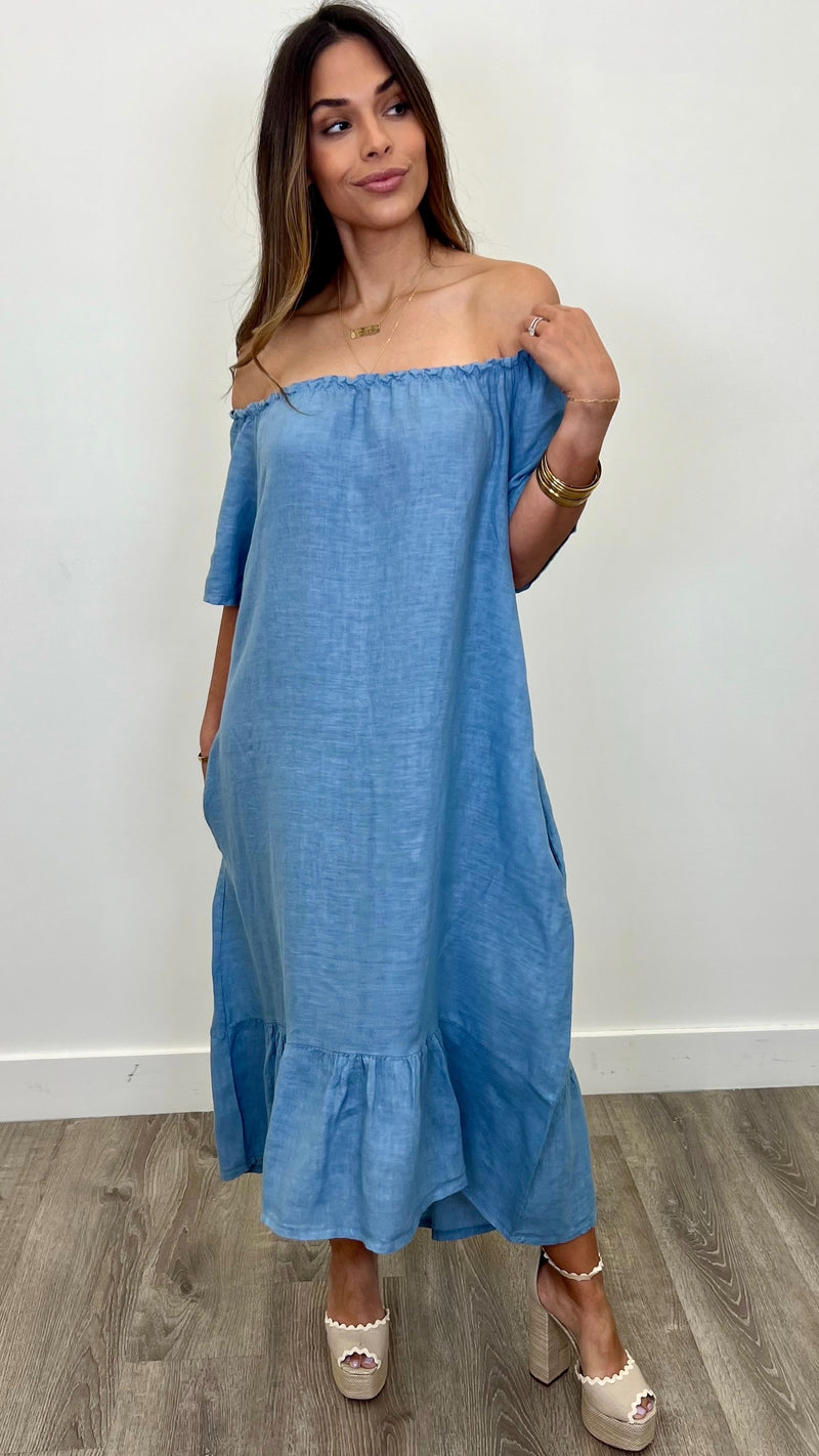 Caterina Linen Maxi Dress