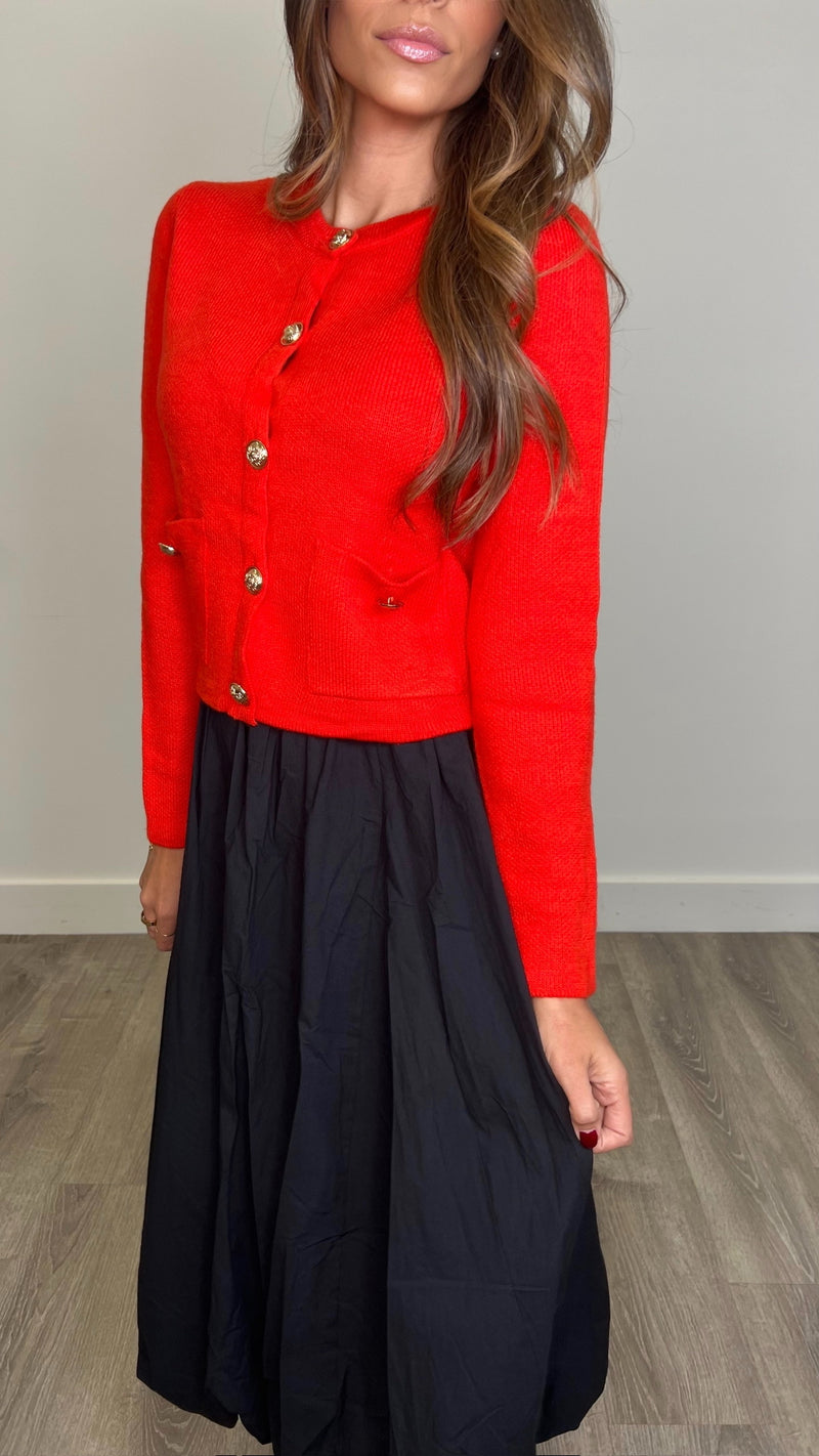 Ciara Red Cardigan