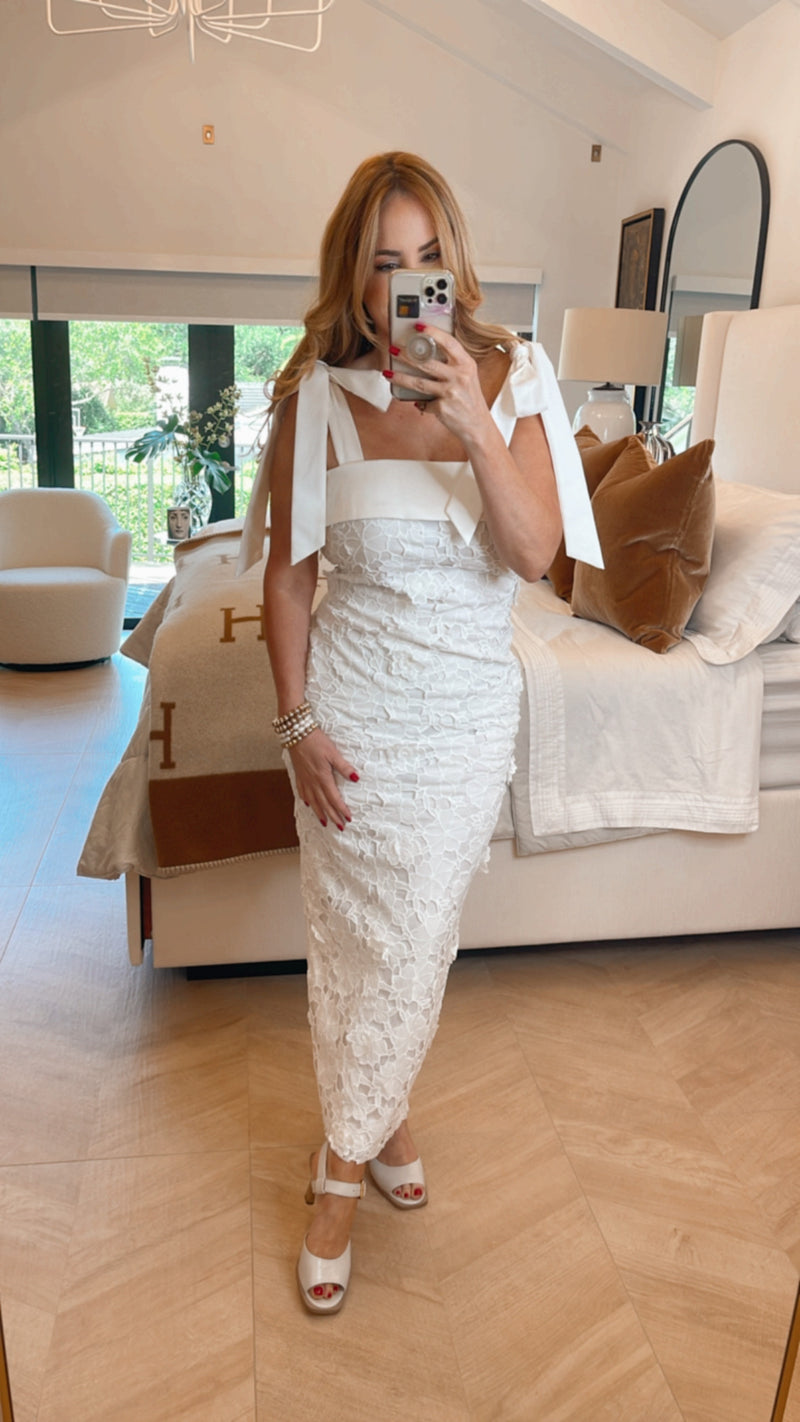 Francie Off White Midi Dress