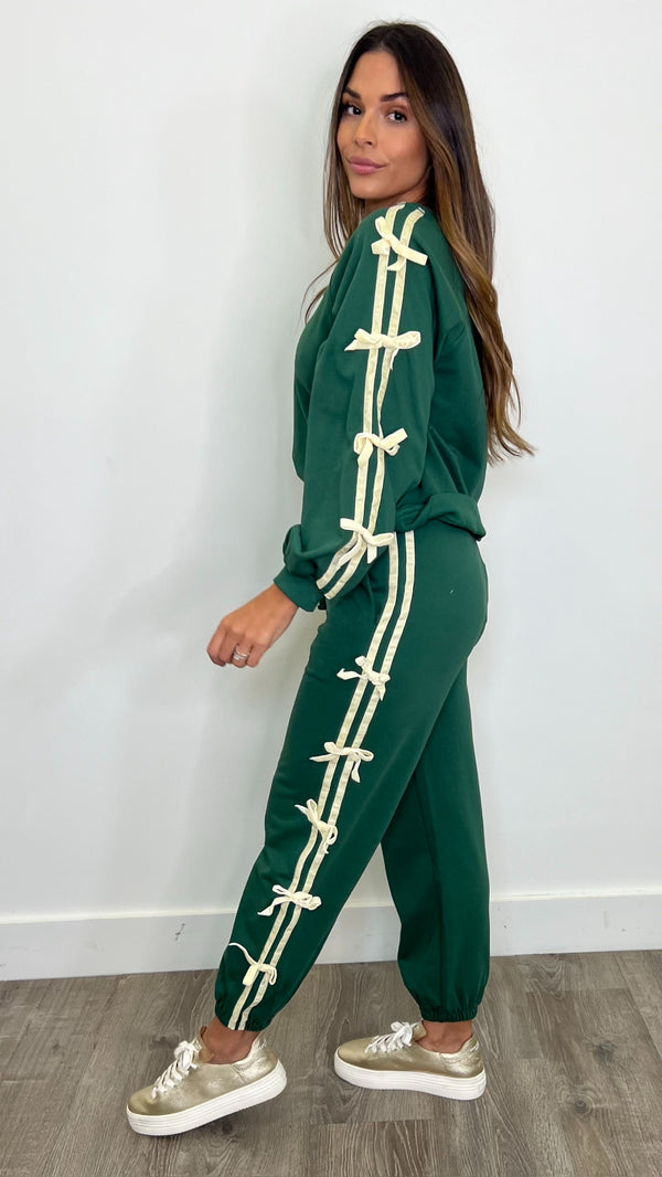 Nina Hunter Green Bow Joggers