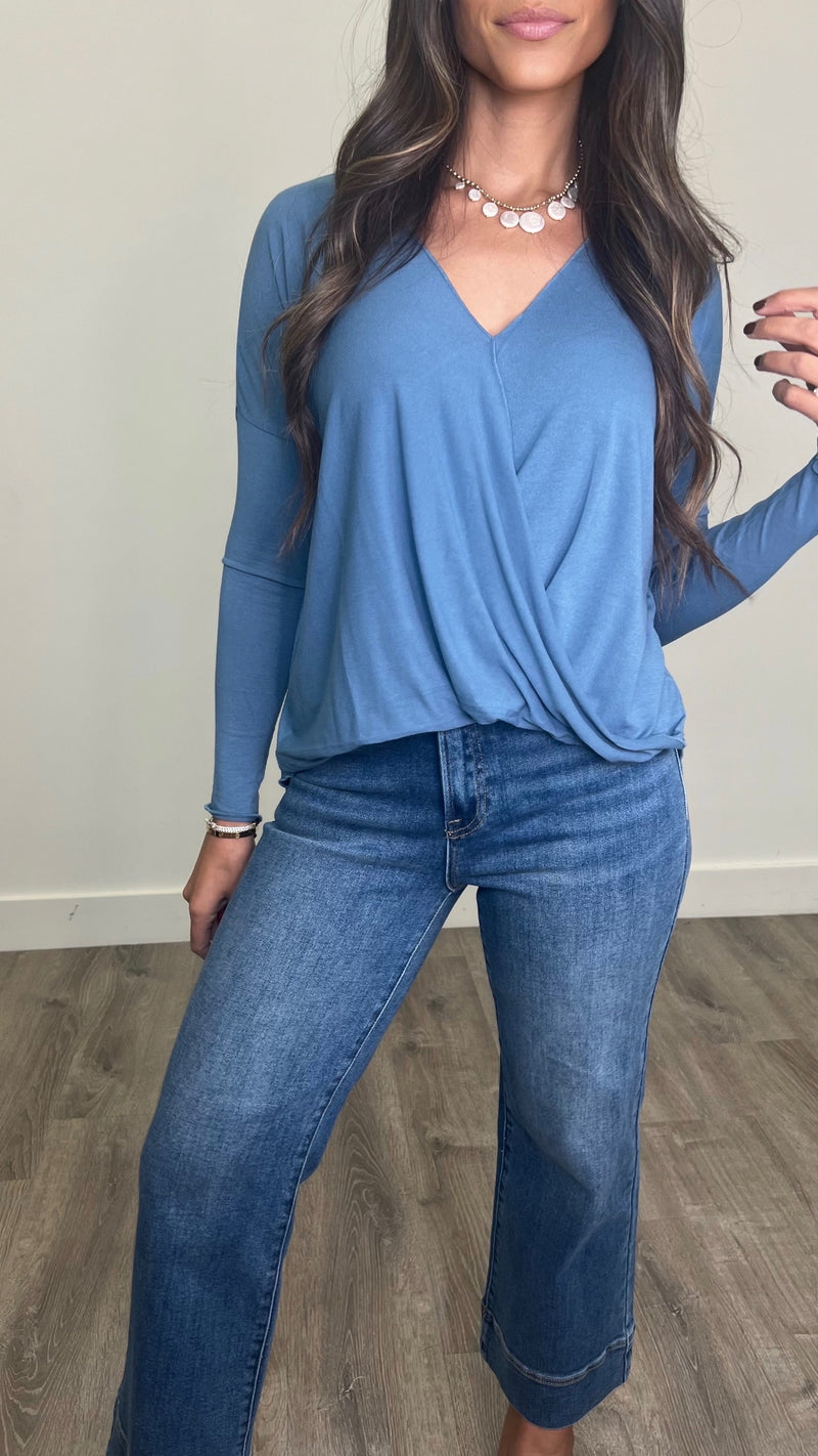 Indra Gray Blue Blouse