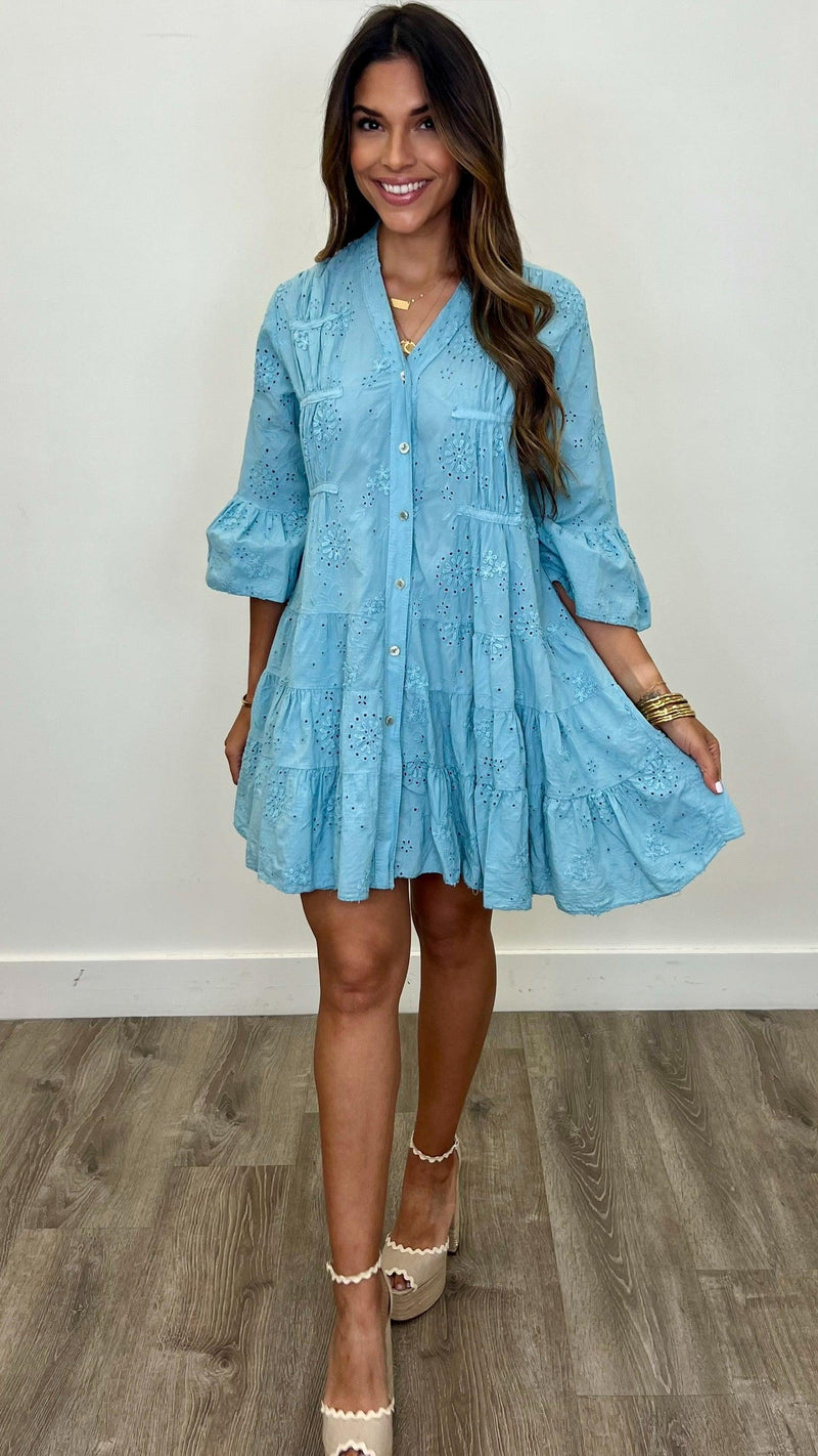 Elena Eyelet Dress - PRINZZESA BOUTIQUE