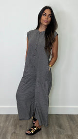 Kasey Black Striped Jumpsuit