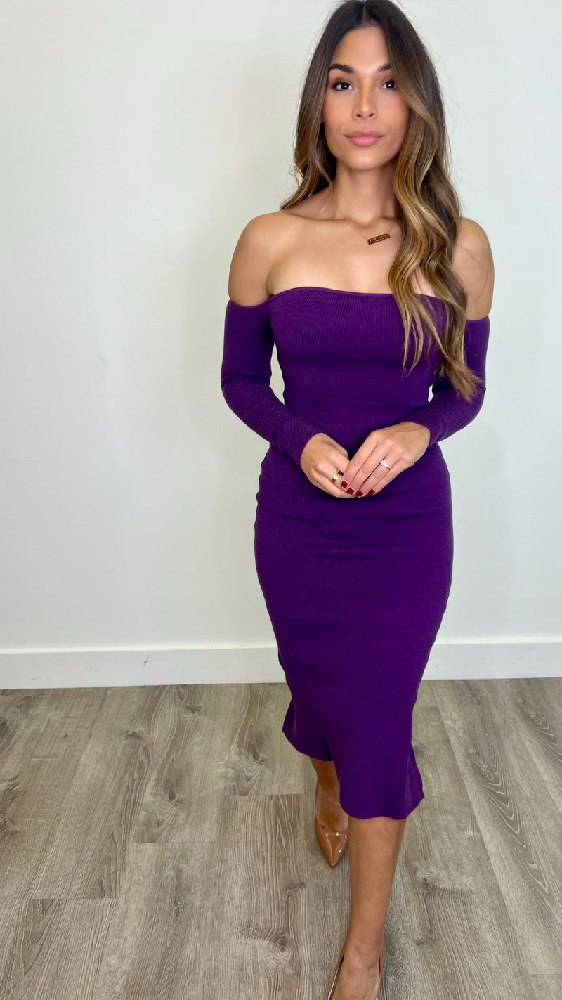 Irina Knit Dress Eggplant