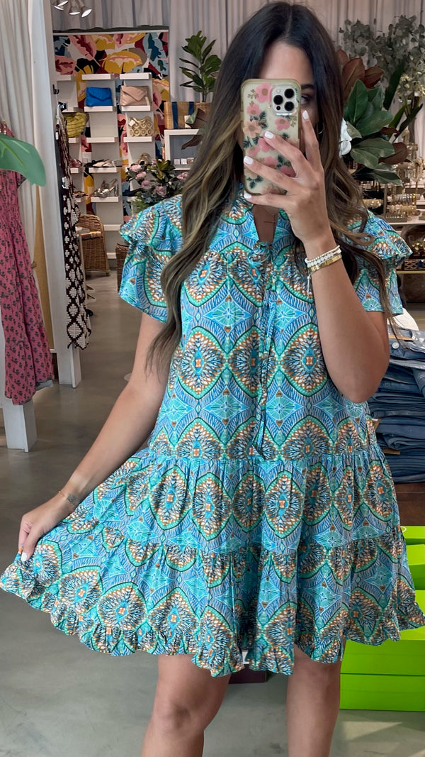 Island Time Bohemian Blue Dress