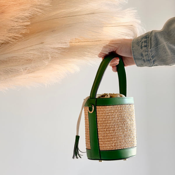 Mirella Raffia Bucket Bag
