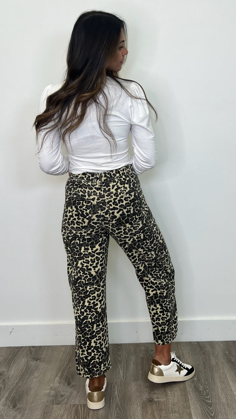 Cheyanne Animal Print Denim Pants