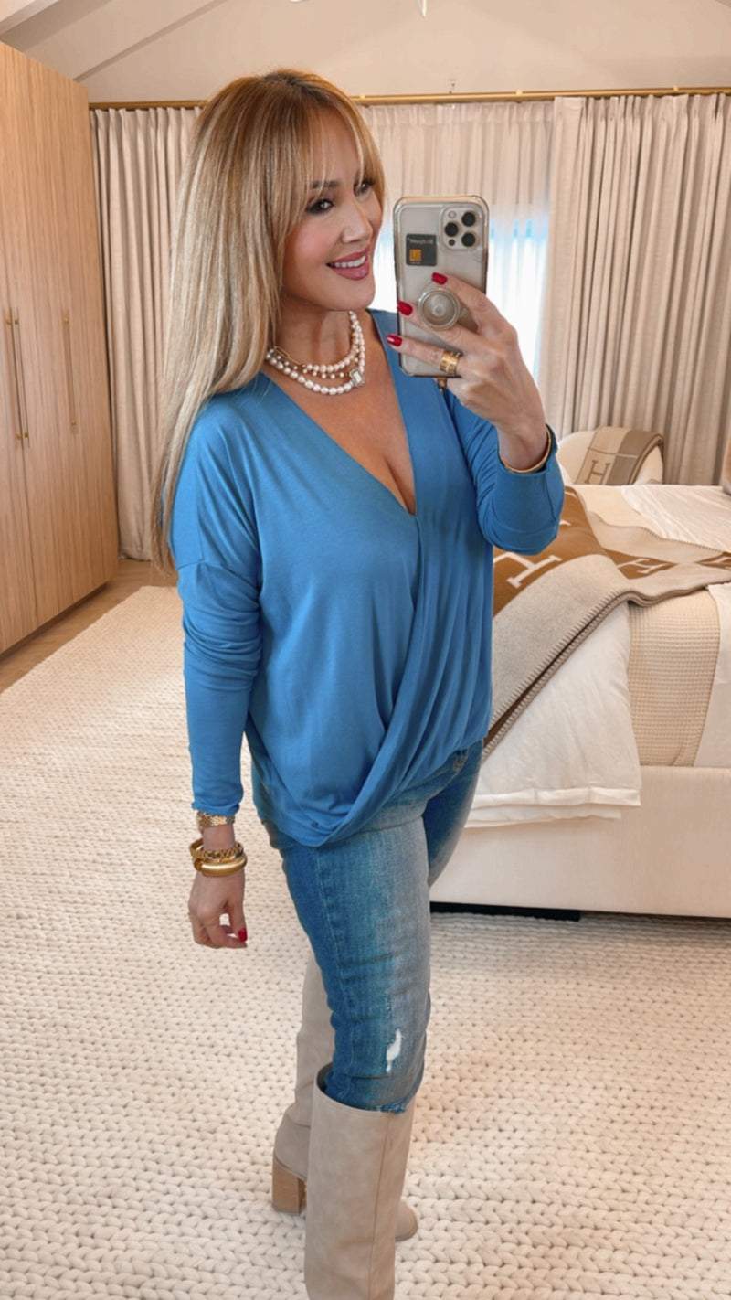 Indra Gray Blue Blouse