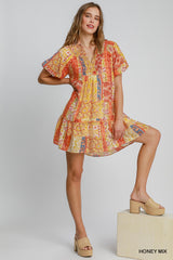 Alondra Honey Patchwork Dress