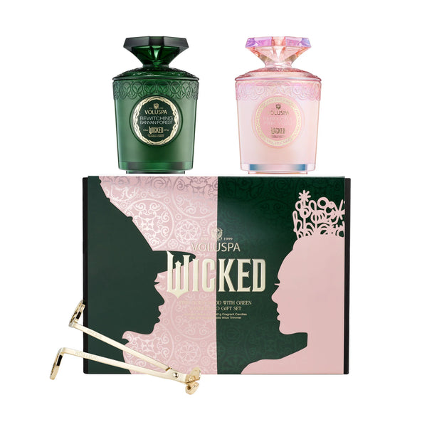 Pink Goes Good With Green 2 pc Candle Set with Wick Trimmer