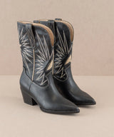 The Bristol Black Star Burst Western Boot