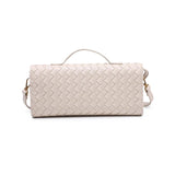 Ada Top Handle Woven East West Clutch Crossbody Oatmilk