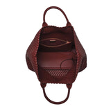 Ithaca Woven Vegan Leather Oversize Tote Wine