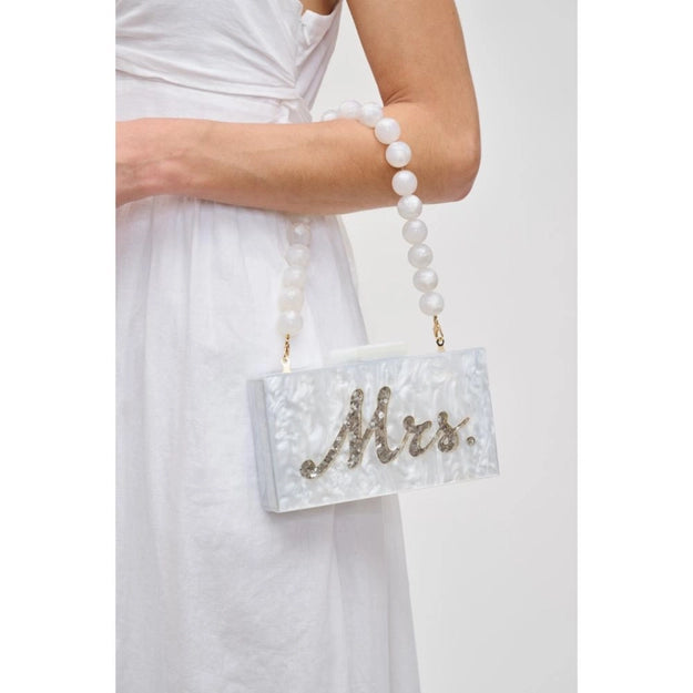 Mrs. Wedding Evening Bag White