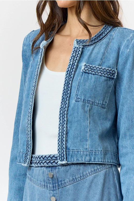 Zelia Denim Braided Jacket