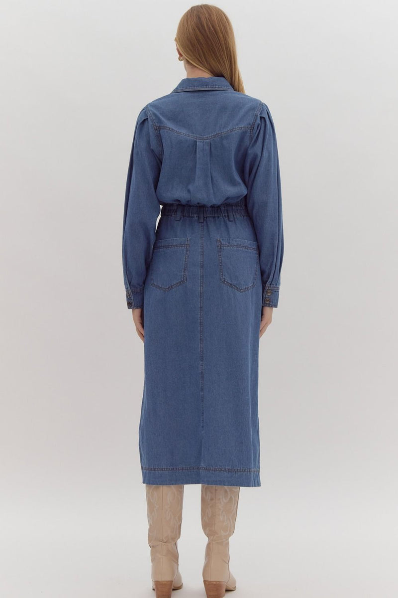 Ilarion Denim Blue Midi Dress