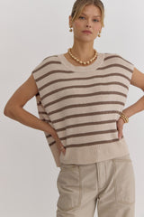 Lettie Fall Striped Sleeveless Knit Top