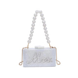 Mrs. Wedding Evening Bag White