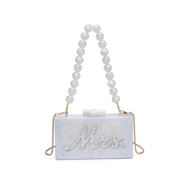 Mrs. Wedding Evening Bag White