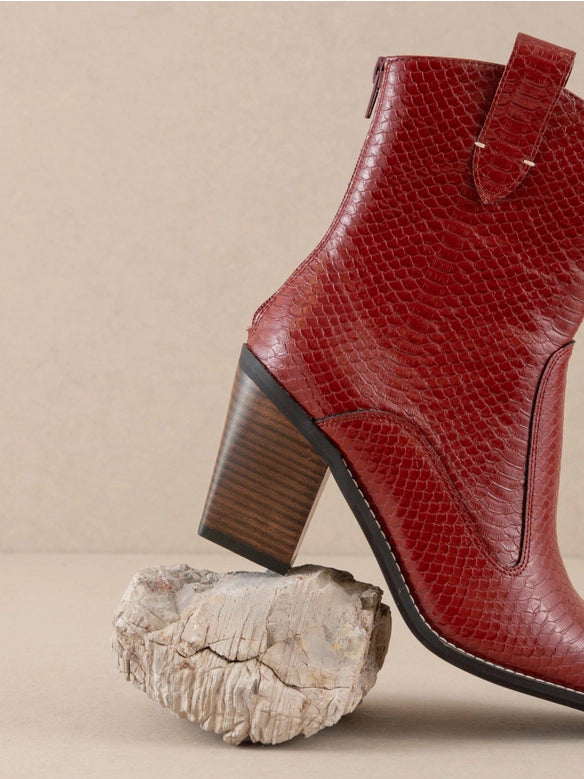 The Tara Red Two Paneled Western Boot