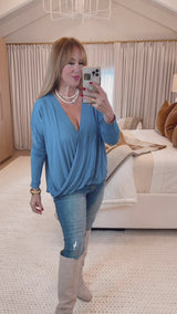 Indra Gray Blue Blouse