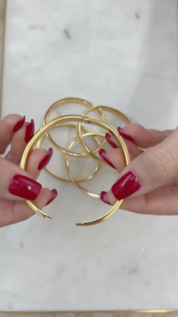 Stackable Wide Gold Bangle